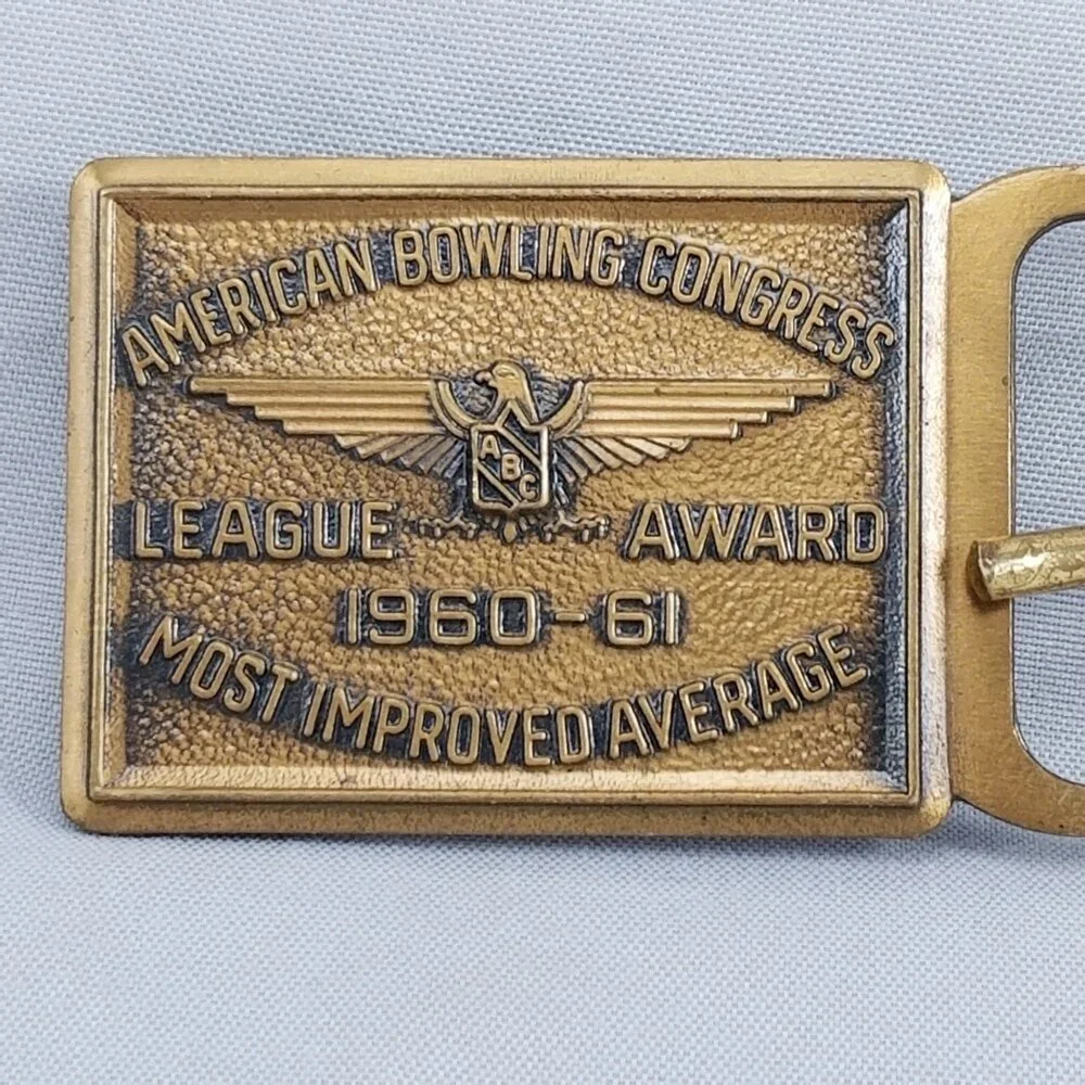 Belt Buckle American Bowling Congress League Award 1960 - 1961 Most Improved Ave